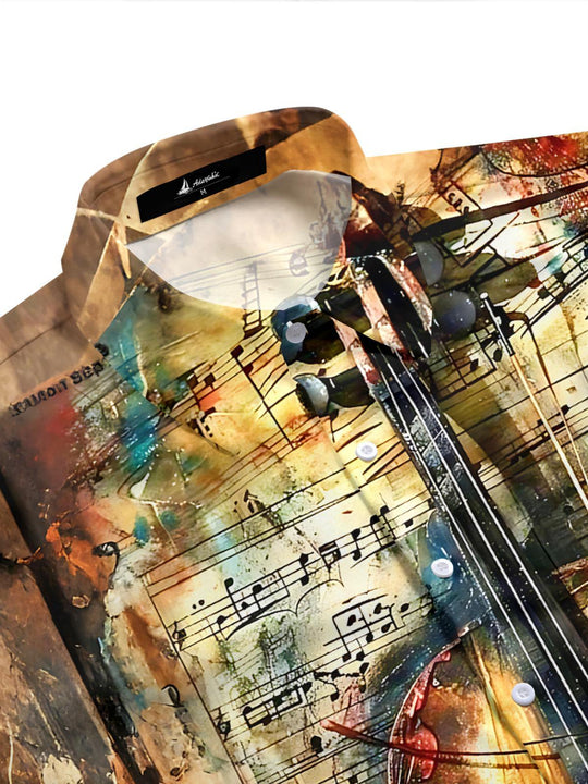 Vintage Violin Men's Pocket Short Sleeve Shirts
