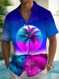 Coconut Tree Men's Pocket Short Sleeve Shirts