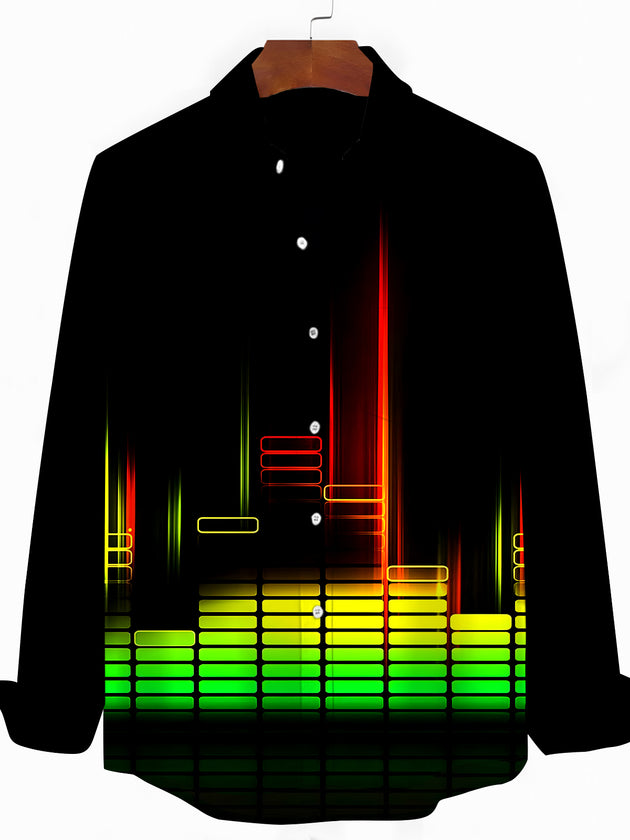 men's music print shirt front view