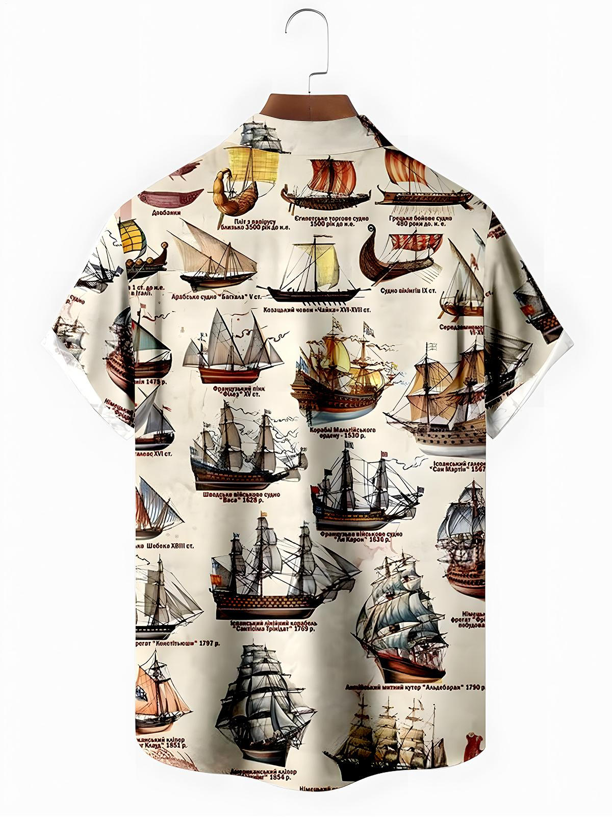 Boat Men's Pocket Short Sleeve Shirts
