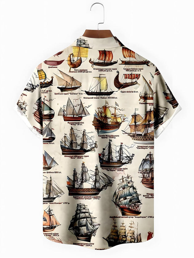 men's aloha shirt back view