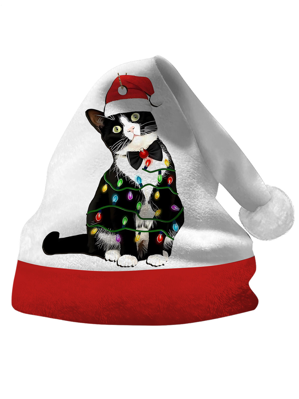 Christmas Cat Print Men's Print Christmas Hat