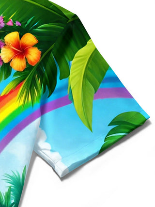 men's Hawaiian shirt close-up short sleeve