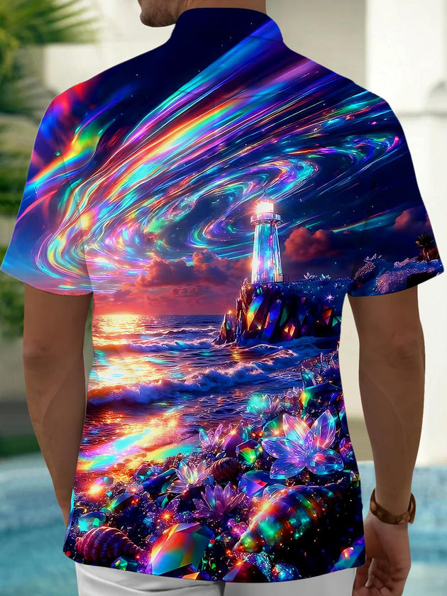 men's aloha shirt back view