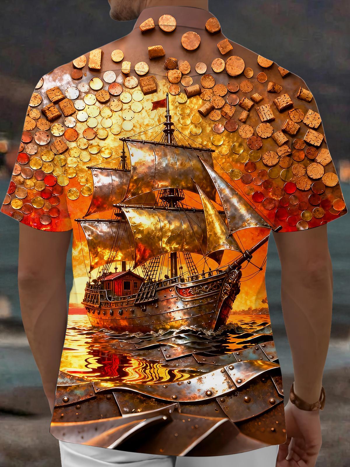 men's aloha shirt back view