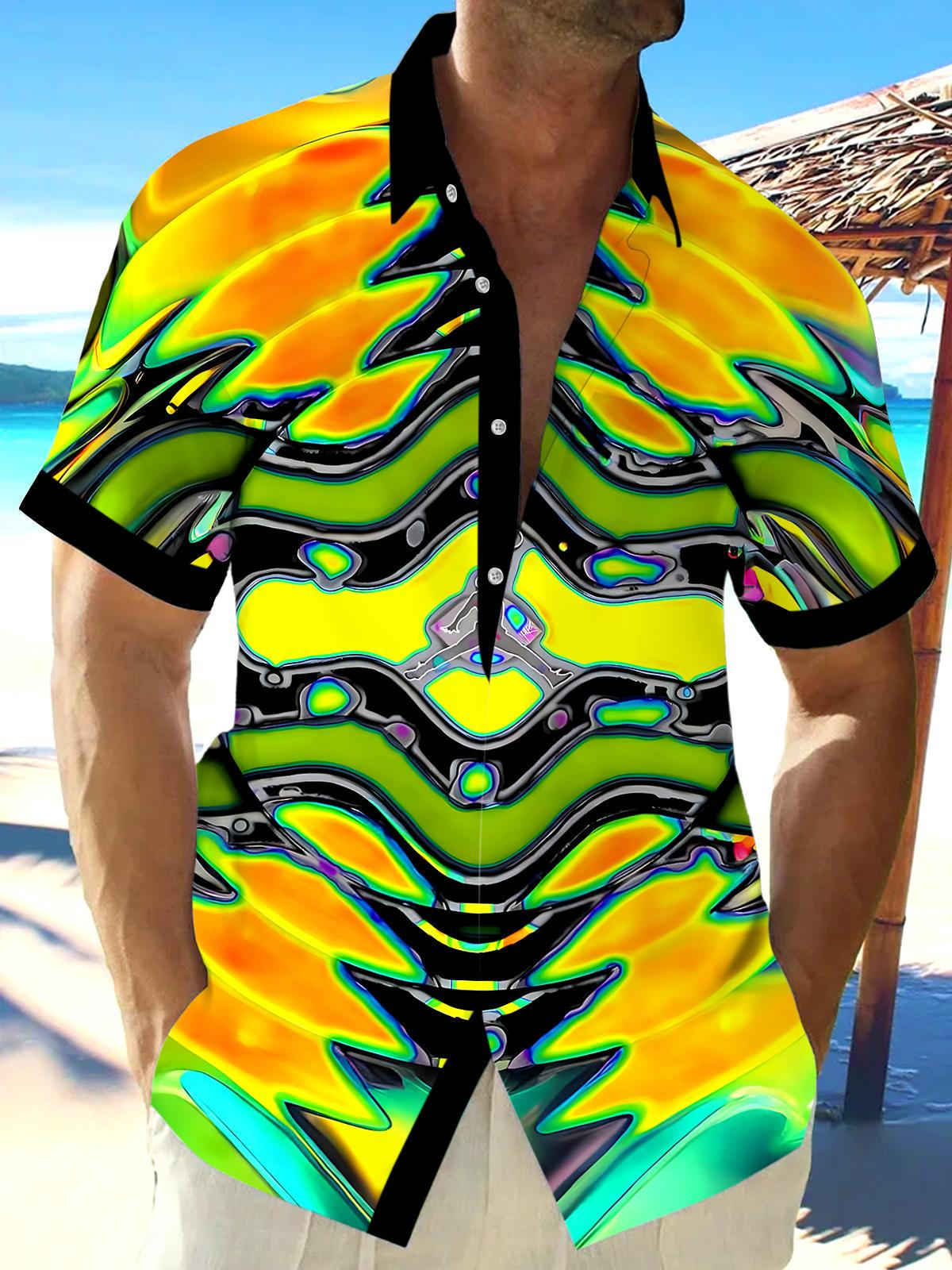 Abstract Men's Pocket Short Sleeve Shirts