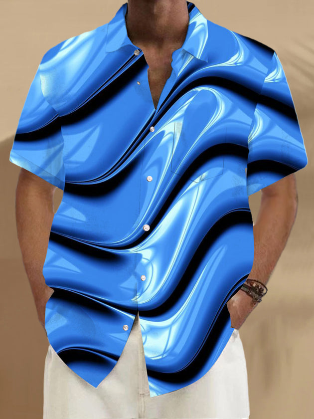 Men's abstract print short sleeve shirt front view
