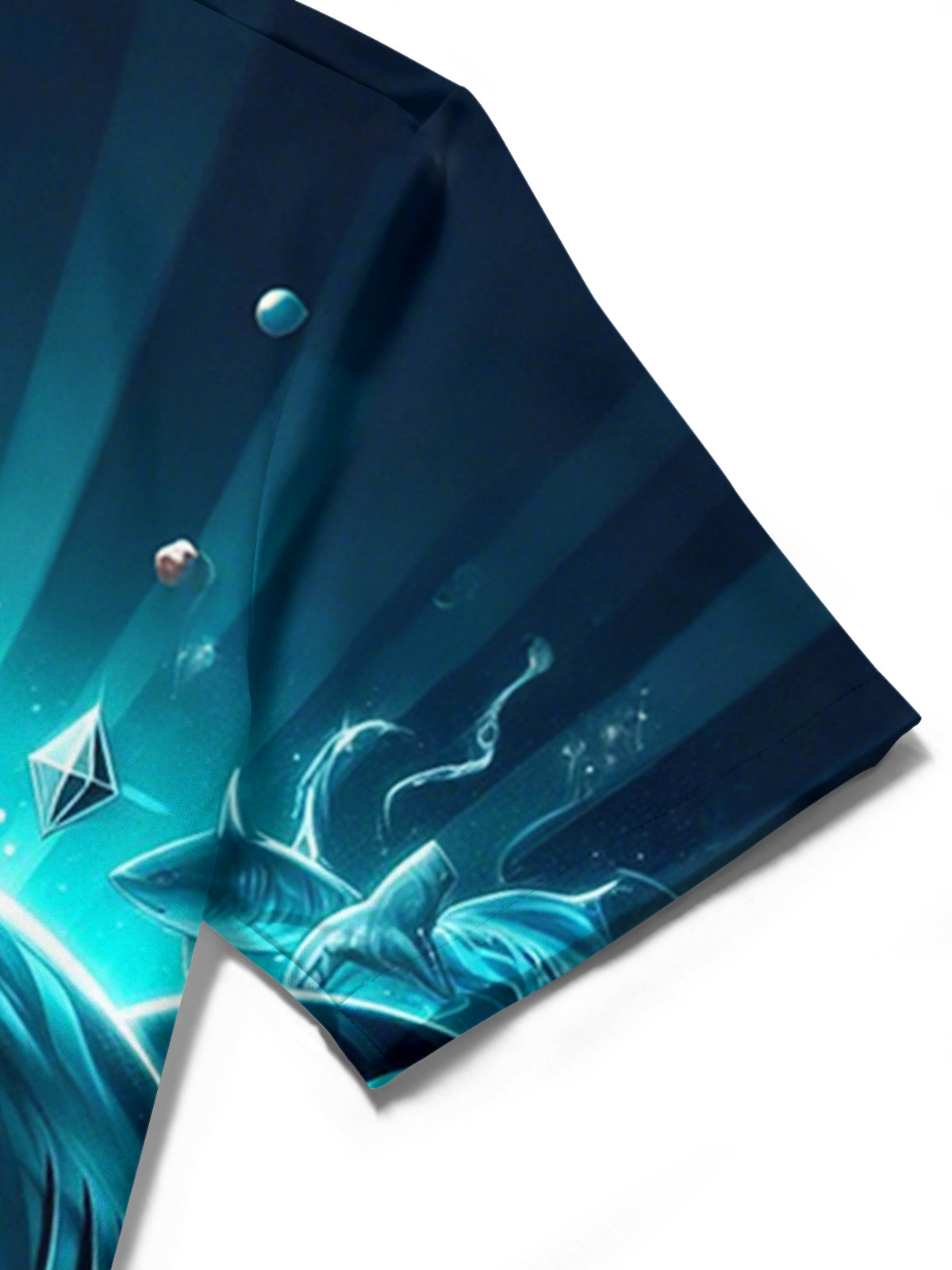 Shark Billiards Print Men's Pocket Short Sleeve Shirts