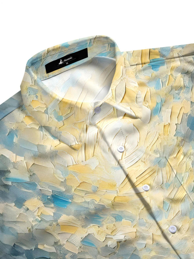 men's graphic art shirt side view