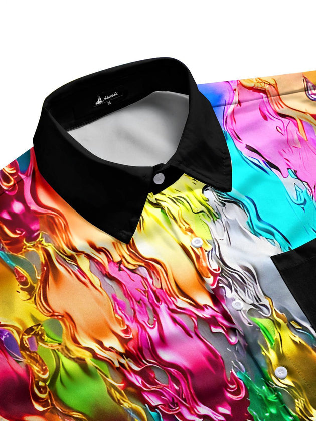men's art print shirt side view