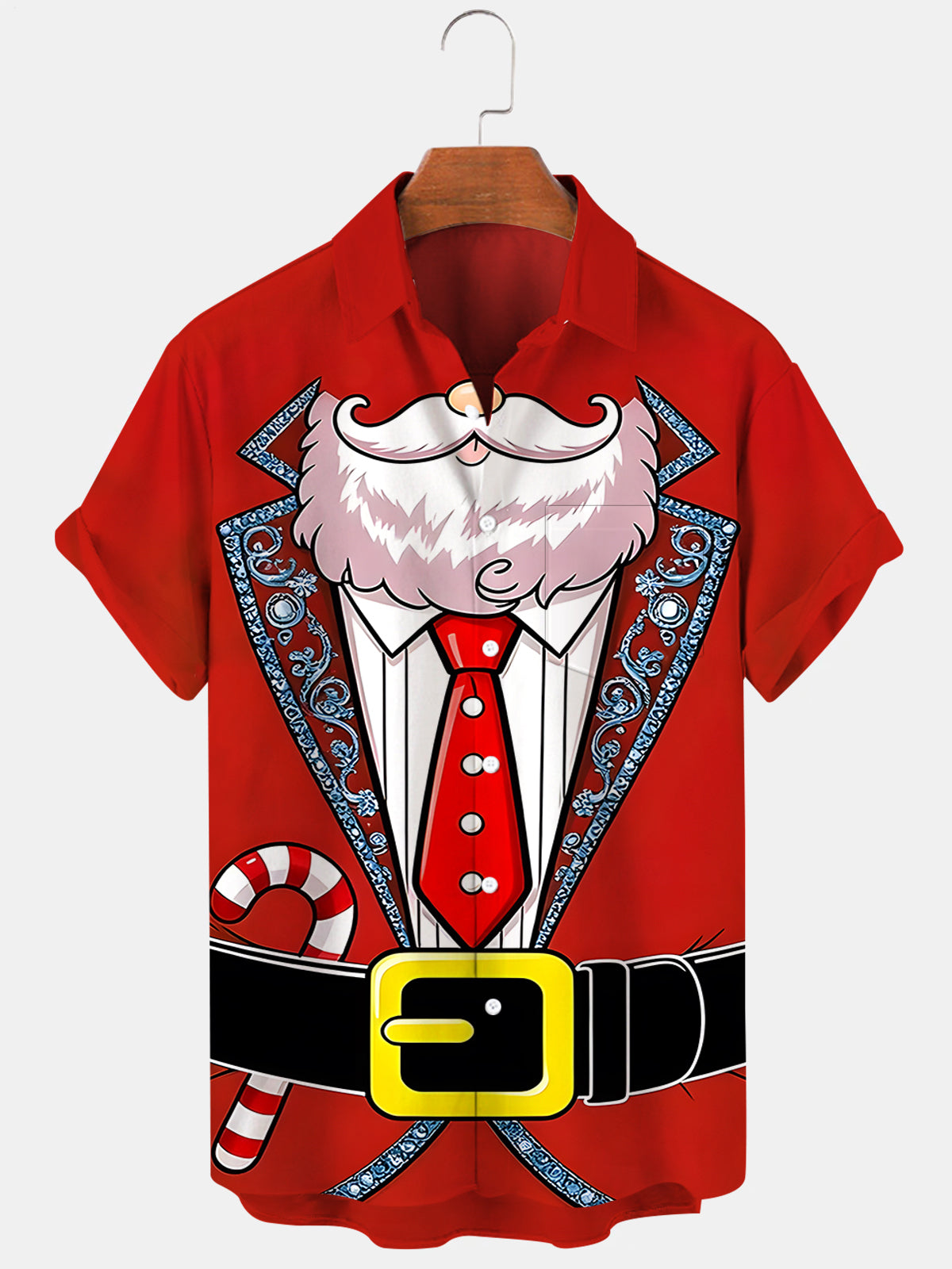 Funny Christmas Costume Santa Claus Men's Pocket Short Sleeve Shirts