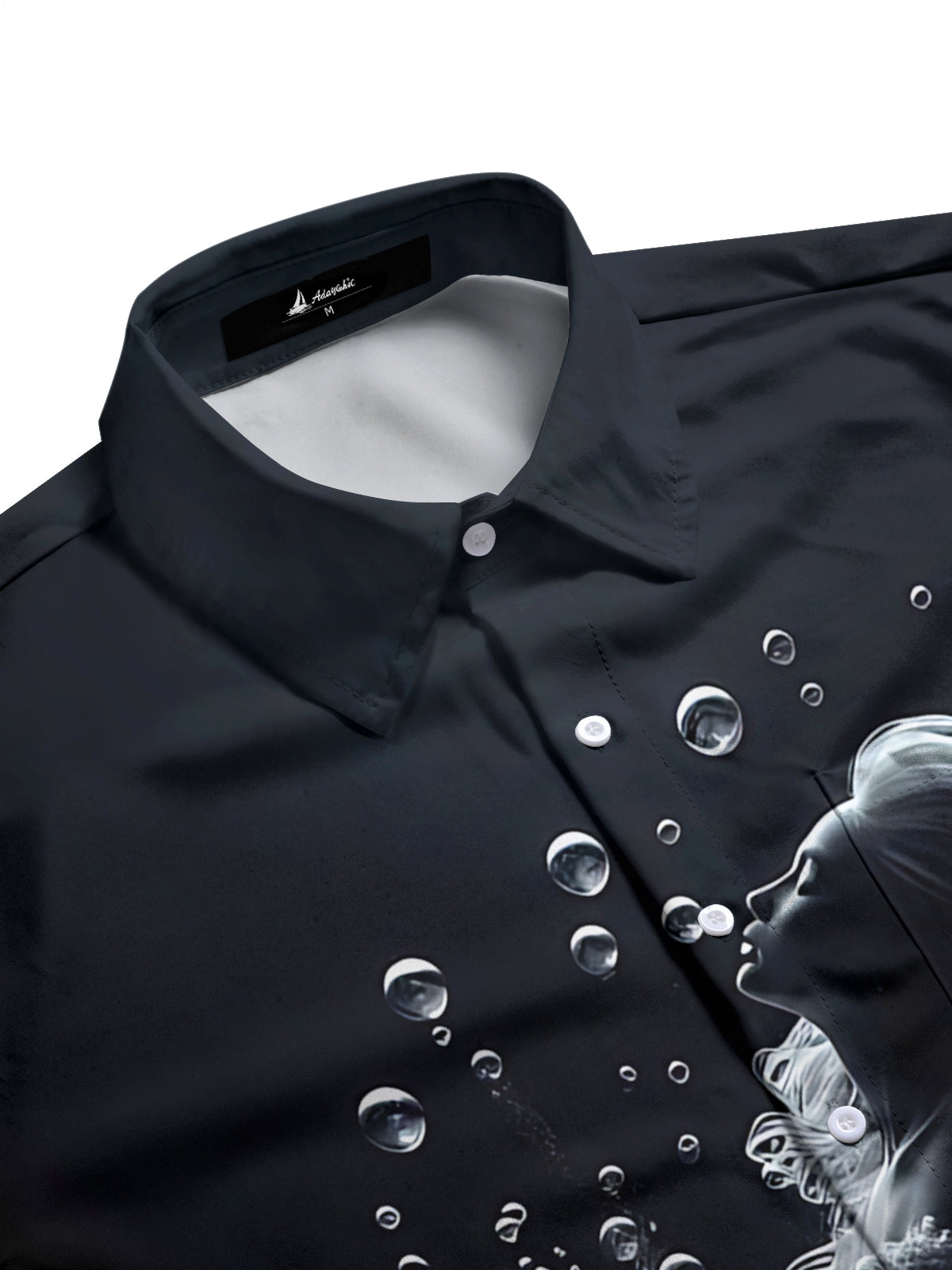 Mermaid Print Men's Pocket Short Sleeve Shirts