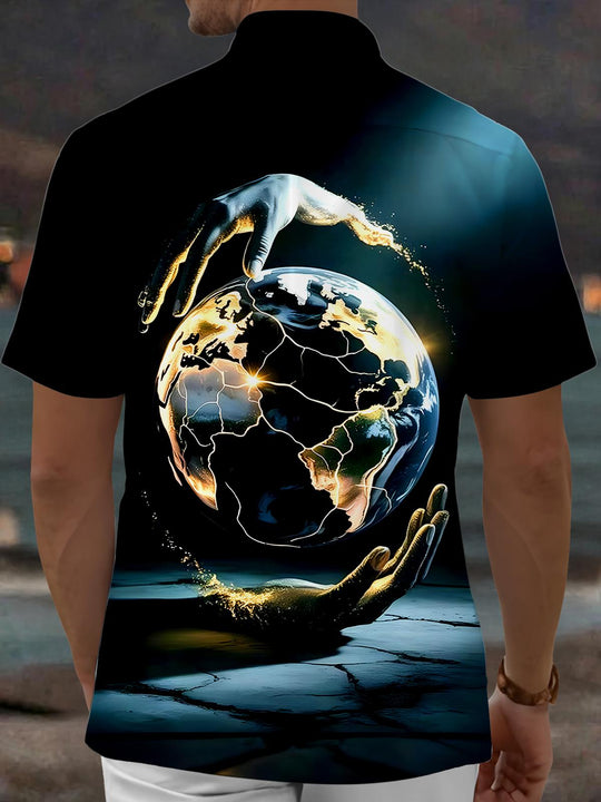 men's earth short sleeve shirt back view