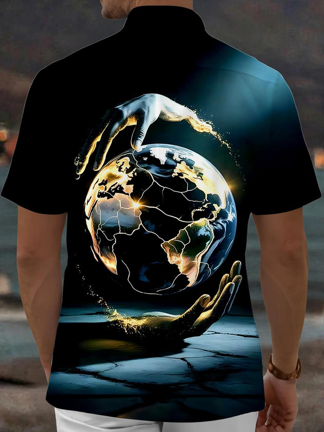 men's earth short sleeve shirt back view