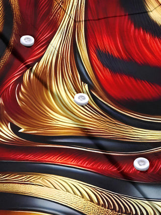 Men abstract print long sleeve shirt flat lay pattern