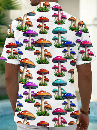 men's botanical print shirt back view