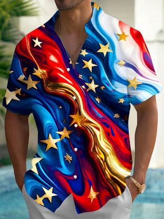 men's tie dye shirt front view Independence Day