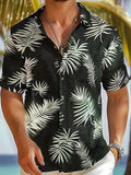 Hawaiian Leaf Short Sleeve Men's Shirts With Pocket