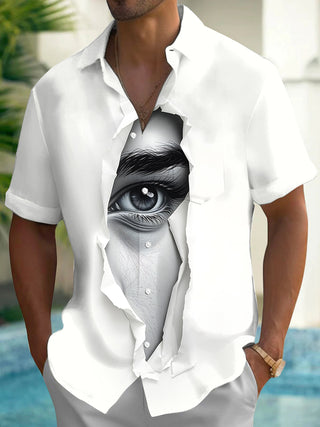 men's eye graphic print shirt front view