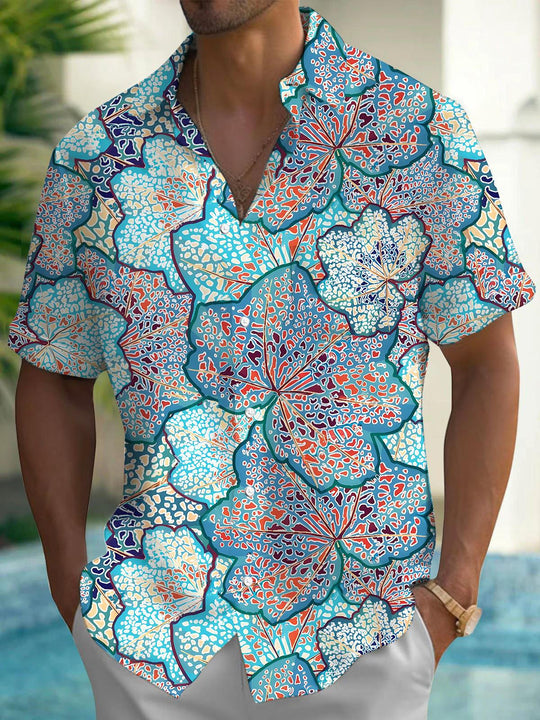 men's Hawaiian shirt front view tropical beach vacation