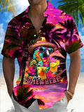 It's 5 o'clock Somewhere Tropical Parrot Cocktail Men's Pocket Short Sleeve Shirts