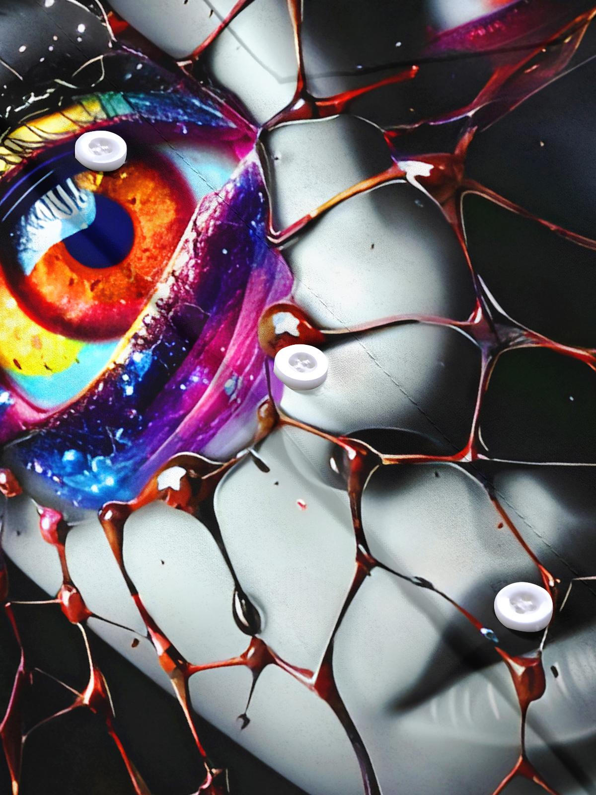 Dark Face Eyes Men's Pocket Short Sleeve Shirts