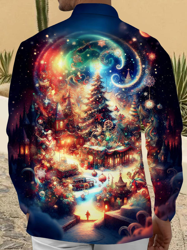 men's holiday shirt back view