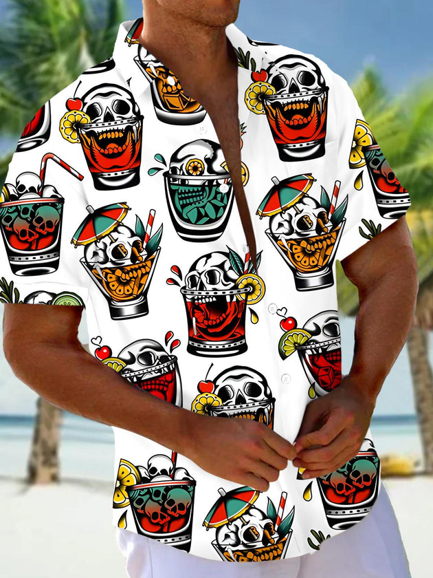 men's Hawaiian shirt front view tropical beach vacation