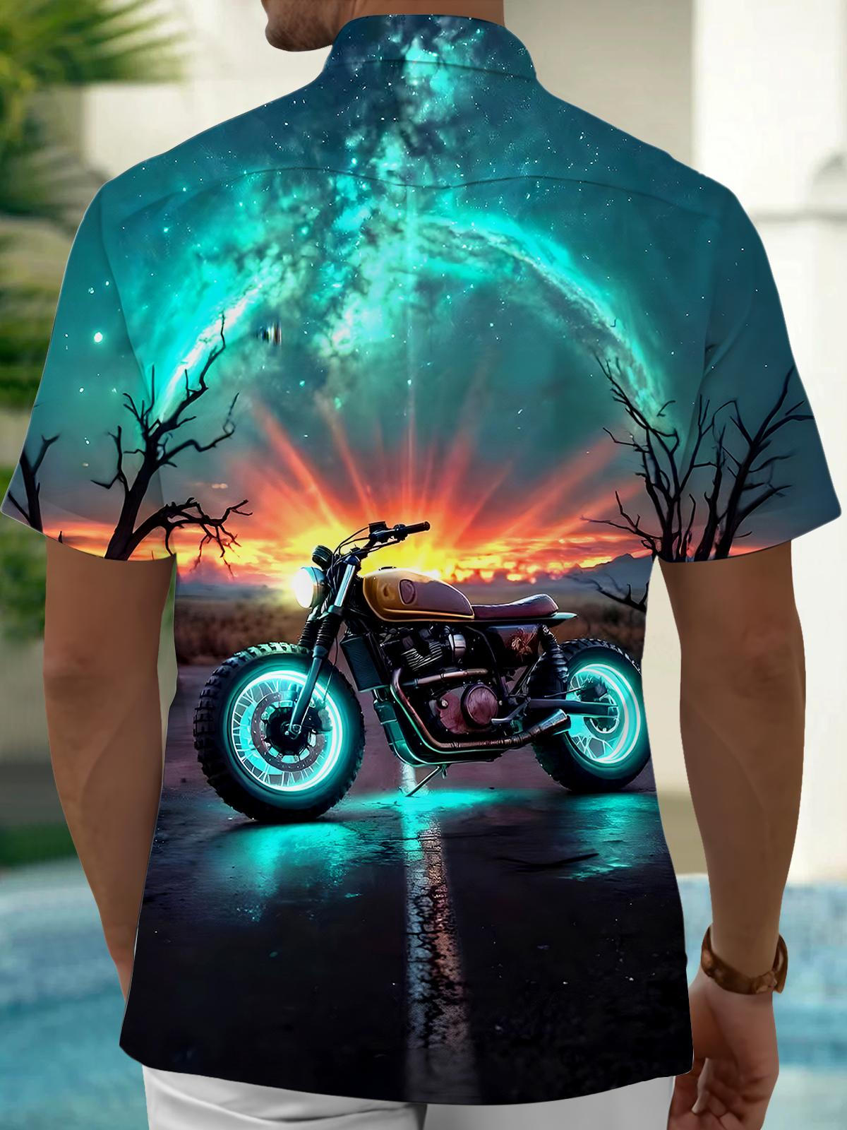 Motorcycle Men's Pocket Short Sleeve Shirts