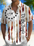 1776 American Flag Short Sleeve Men's Shirts With Pocket