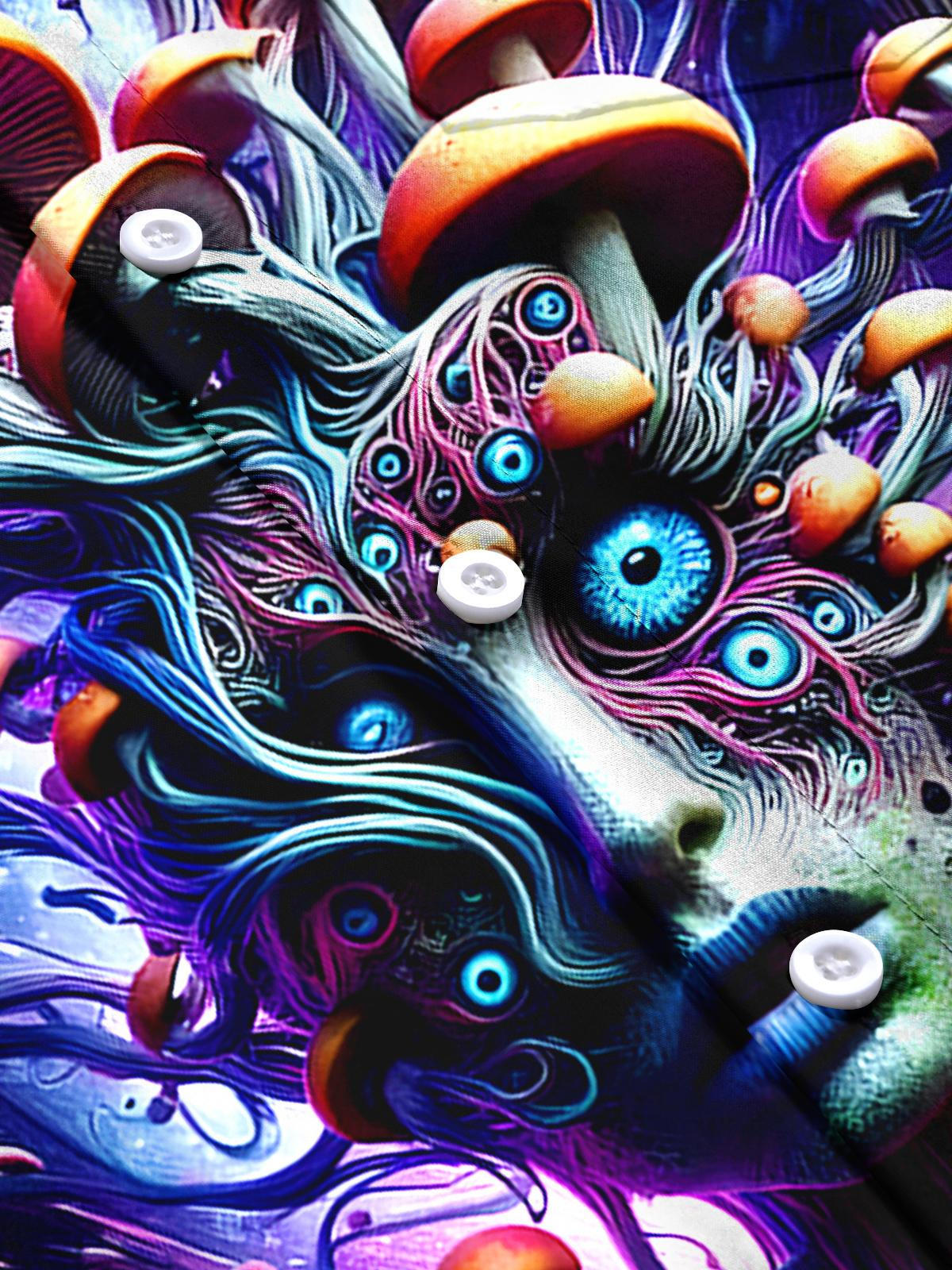 Mushroom Tree Men's Pocket Short Sleeve Shirts