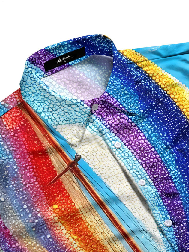 men's Hawaiian short sleeve flat lay shirt