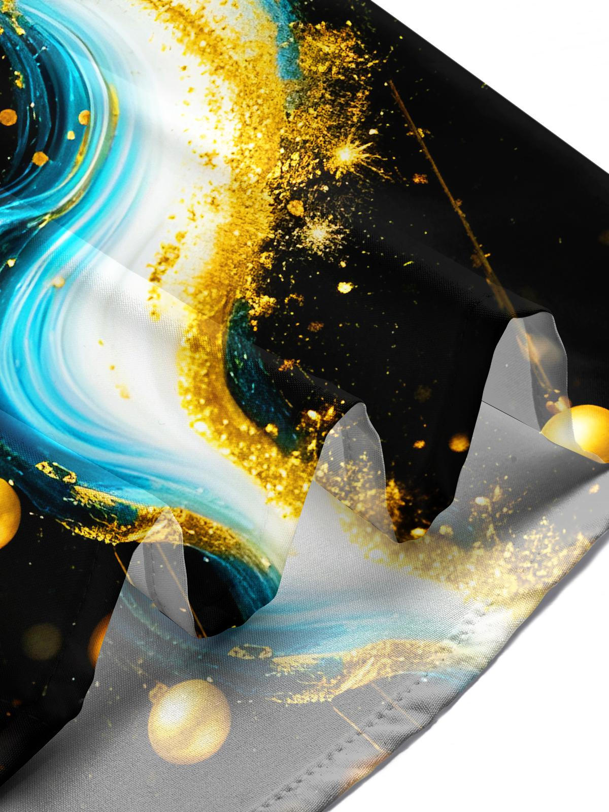 Art Glittering Gilded Light Ball Men's Pocket Short Sleeve Shirts