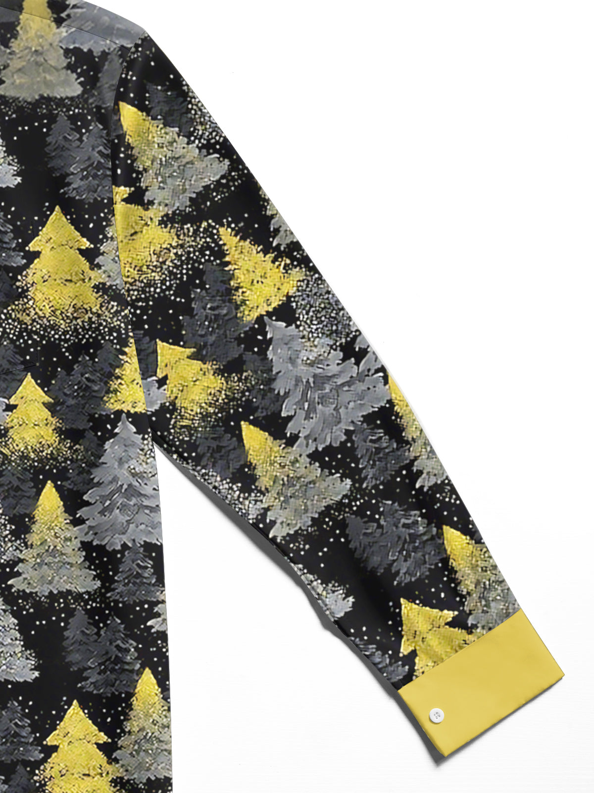 Christmas Tree Print Men's Pocket Long Sleeve Shirts