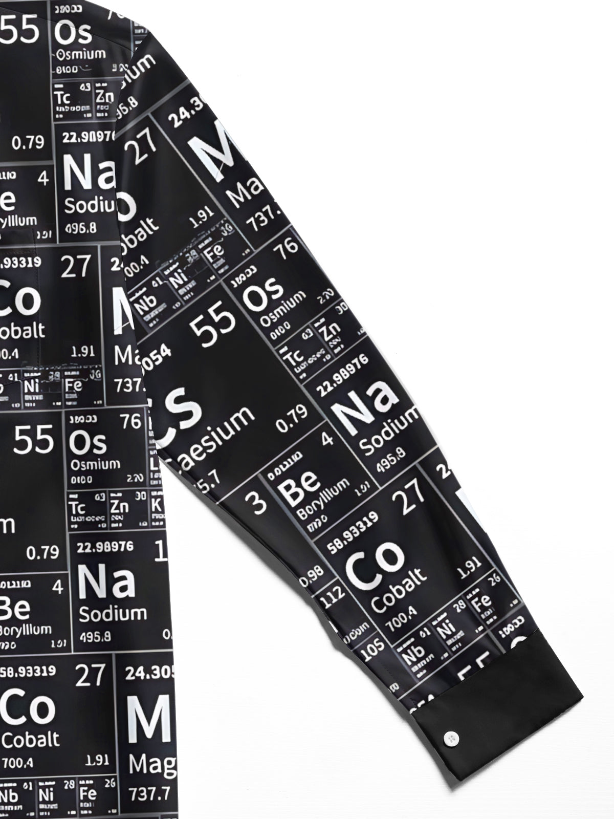 Periodic Table Print Men's Pocket Long Sleeve Shirts