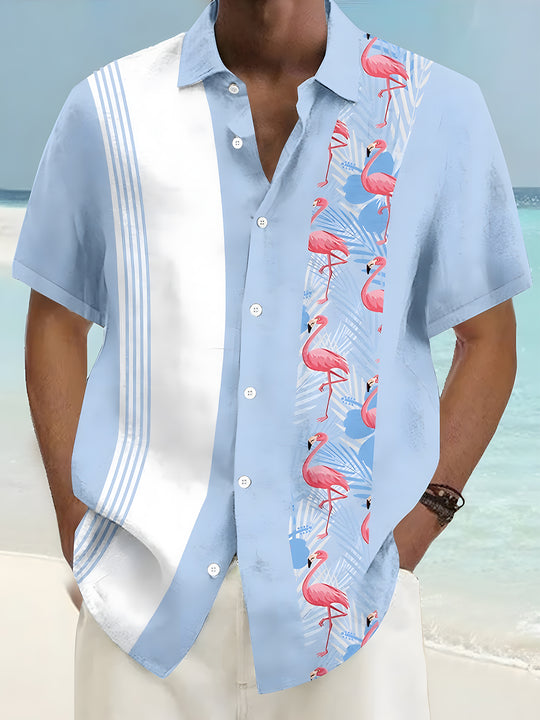 men's Hawaiian shirt front view tropical beach vacation