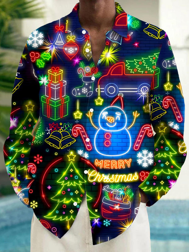 men's Christmas shirt front view holiday party