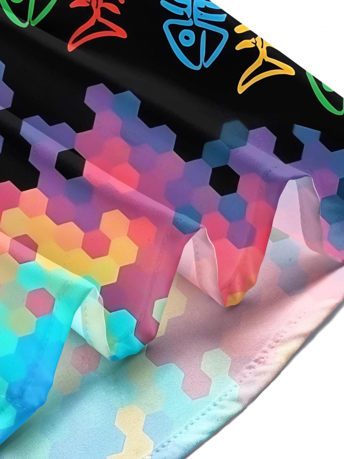 Fishbone Art Print Men's Pocket Short Sleeve Shirts