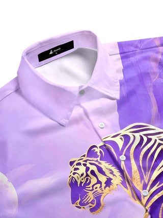 men's stripe print shirt side view