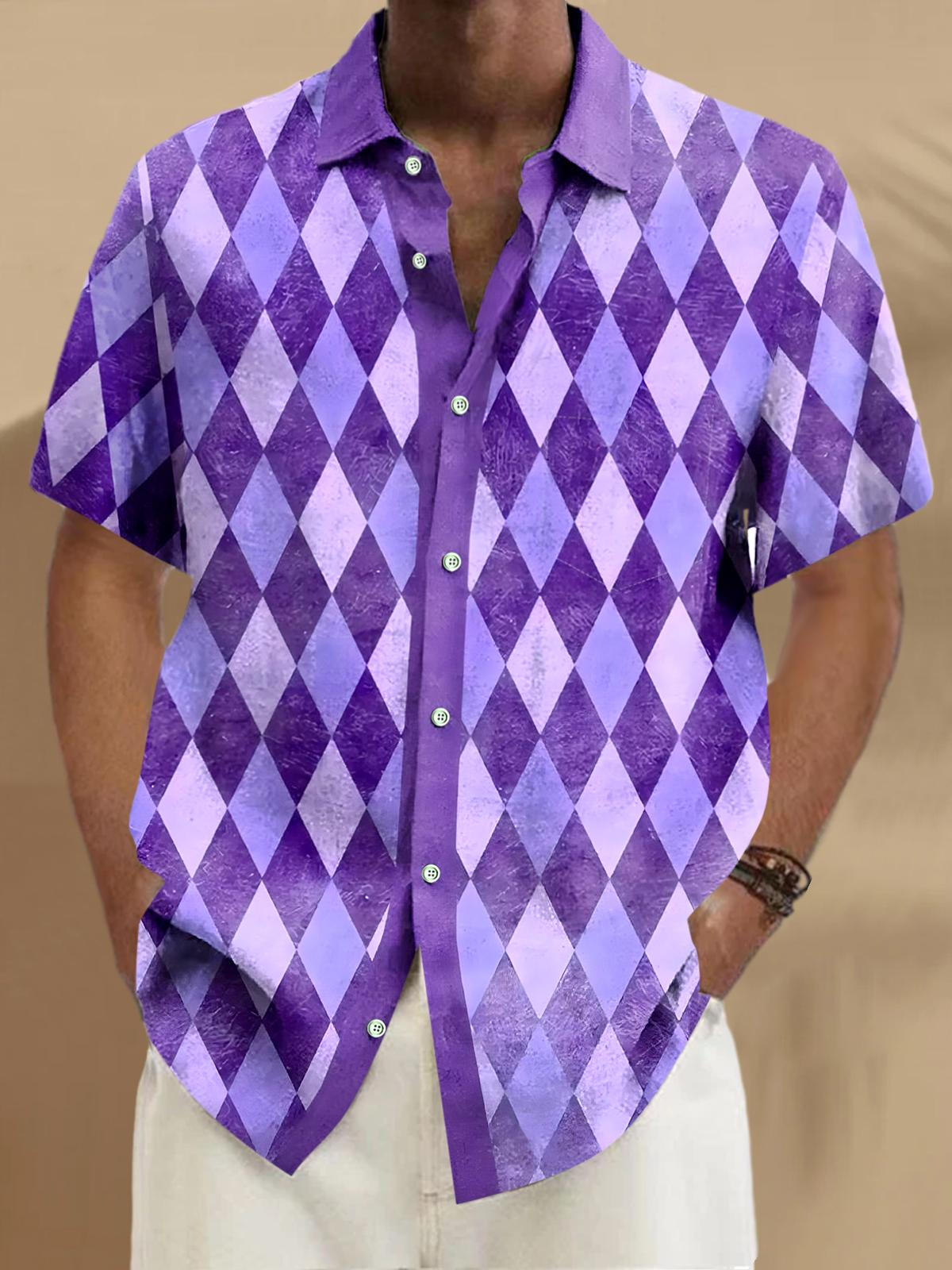 Geometry Men's Pocket Short Sleeve Shirts