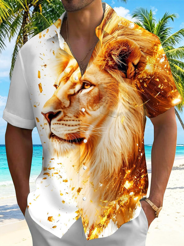 men's art print shirt front view