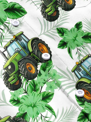 men's tropical short sleeve flat lay shirt