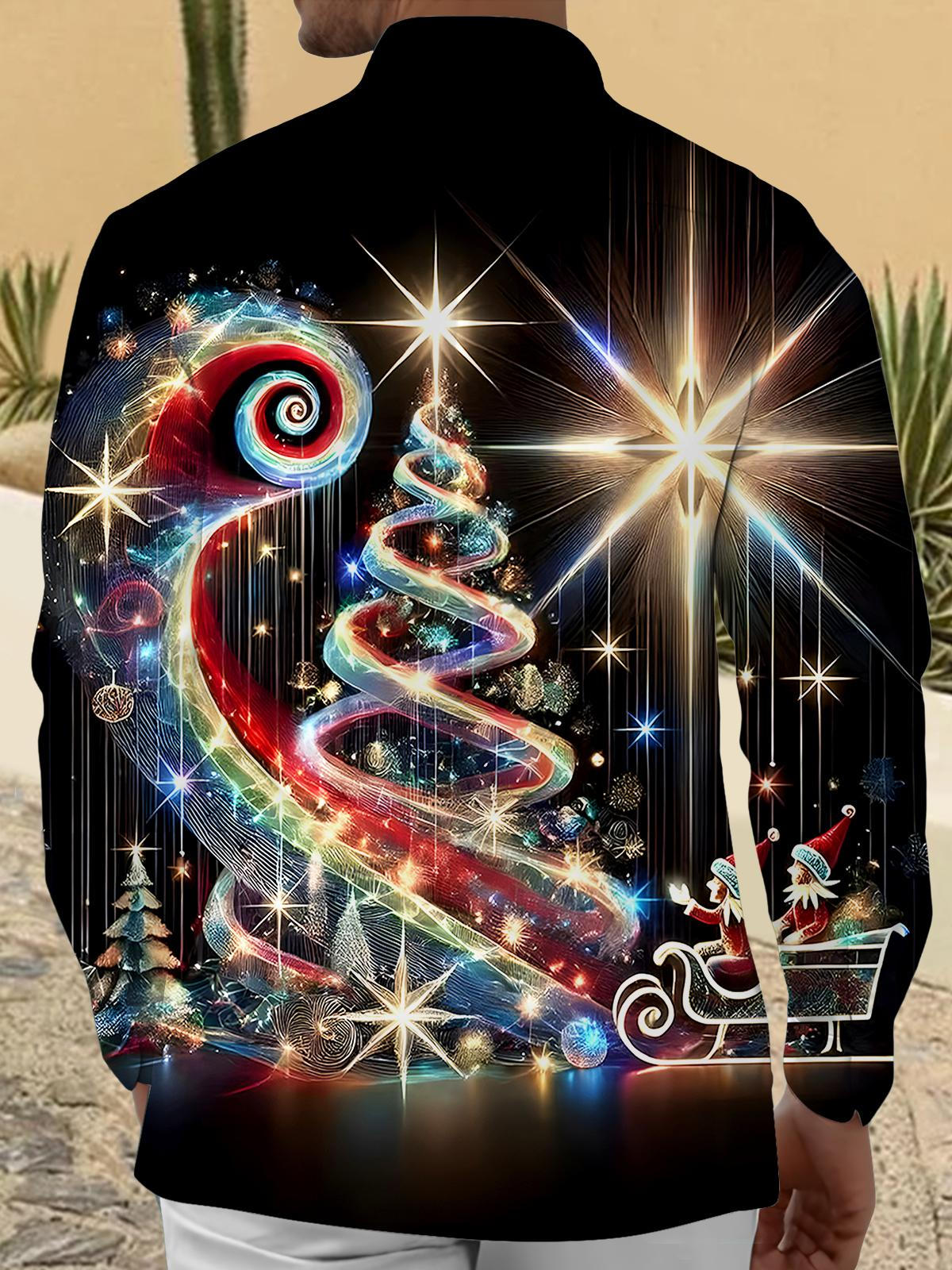 Christmas Men's Pocket Long Sleeve Shirts