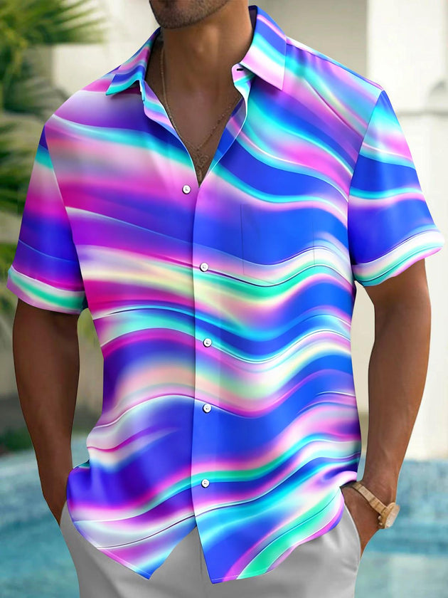 Abstract Men's Pocket Short Sleeve Shirts