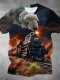 Train Round Neck Short Sleeve Men's T-shirt