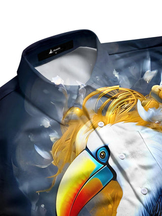 men's Hawaiian short sleeve flat lay shirt