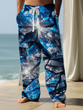 Geometric Print Men's Casual Elastic Waist Pants