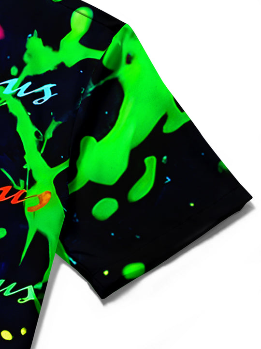 men's tie dye shirt close-up short sleeve