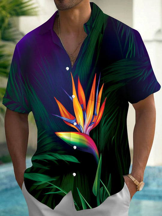 men's Hawaiian shirt front view tropical beach vacation