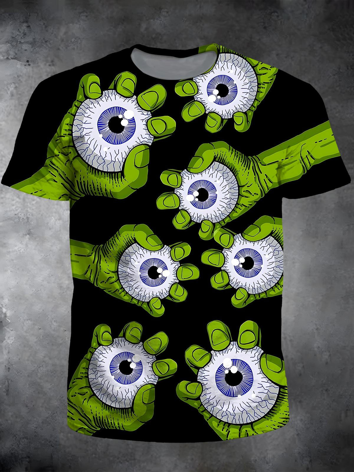 Eyes Round Neck Short Sleeve Men's T-shirt